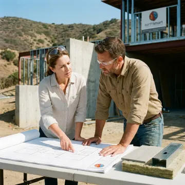 Architect and builder reviewing custom home plans