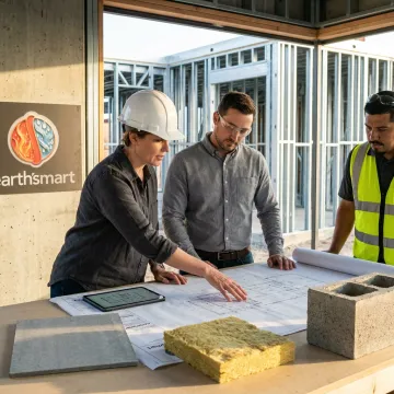 Architect coordinating resilient home construction plans