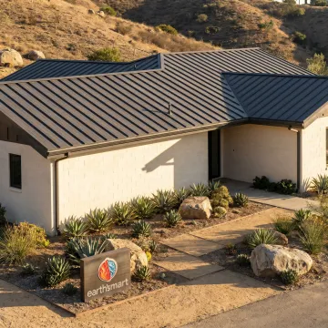 Standing seam metal roof on a resilient custom home