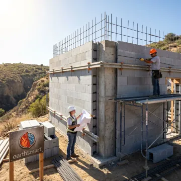 ICF home construction with reinforced concrete wall systems