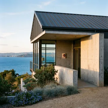 Resilient custom home in Burlingame hillside setting