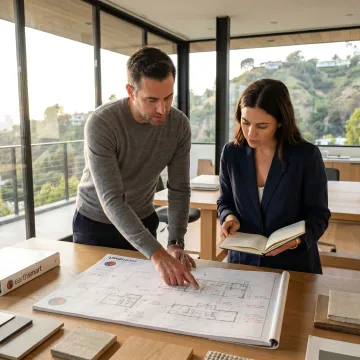 Architectural team coordinating a custom home build process