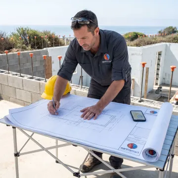 Residential structural engineer reviewing coastal home plans