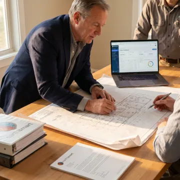 Consultant coordinating residential construction plans
