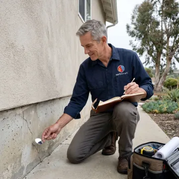 Structural engineer inspecting a home foundation