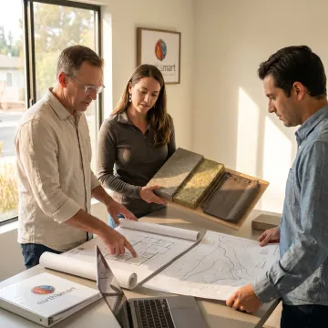 Architects coordinating plans for a fire-resilient home rebuild