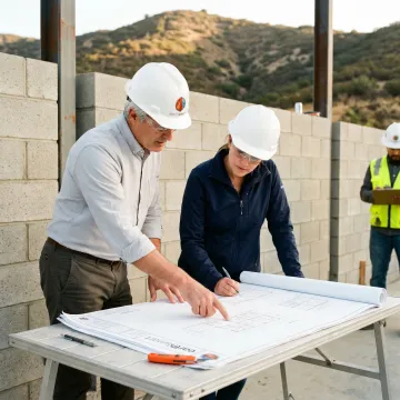 Luxury concrete and steel frame home under construction