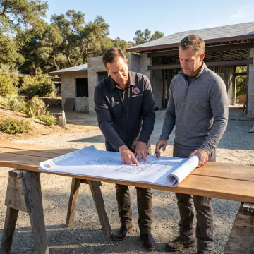 Architect reviewing custom home plans in Washington DC