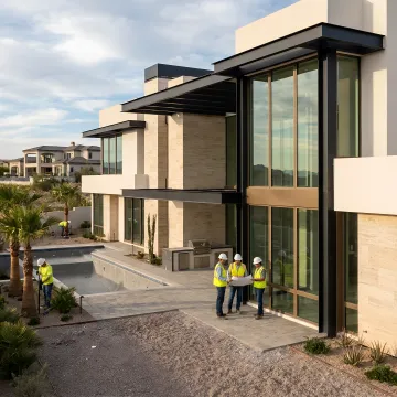 Luxury home design-build process with plans and materials