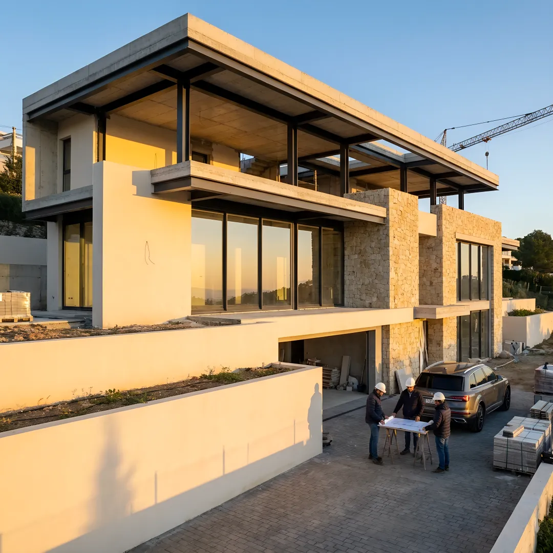 Modern resilient custom home under design and construction