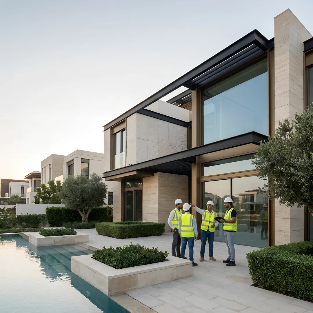 Architect coordinating custom home plans