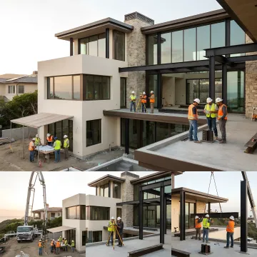Design-build team coordinating resilient home construction