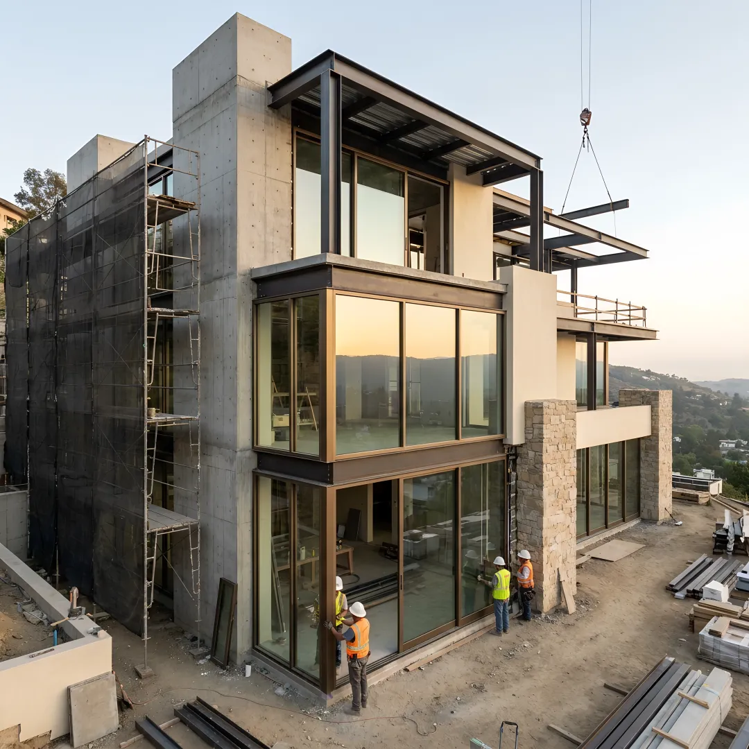 Fire-resilient home rebuild in a hillside neighborhood
