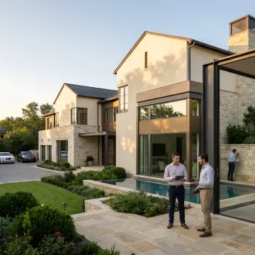 Architect and homeowner reviewing rebuild estimate