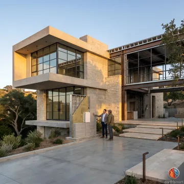 Architect and builder reviewing resilient home plans