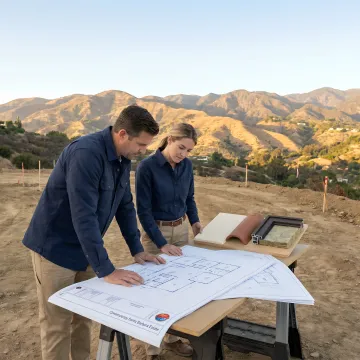 Architectural team coordinating a custom home build process