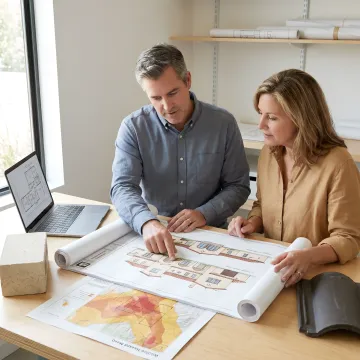 Architect coordinating wildfire-resilient home plans