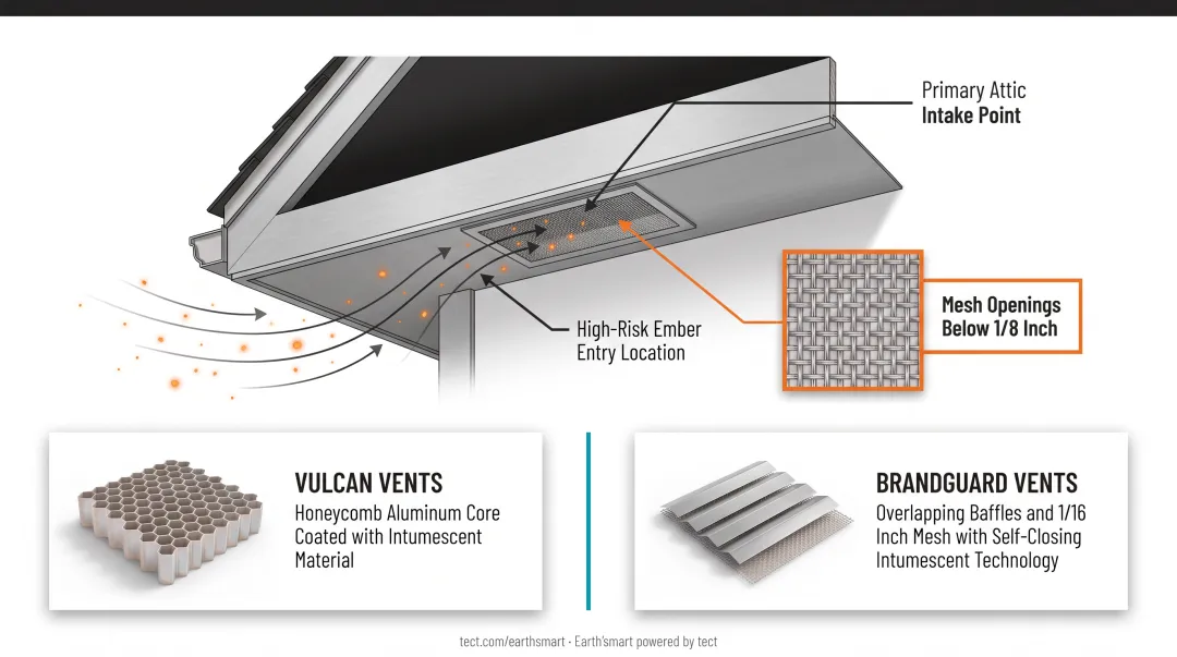 ASTM E2886 ember and flame intrusion two-part vent compliance test sequence