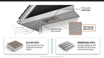 ASTM E2886 ember and flame intrusion two-part vent compliance test sequence