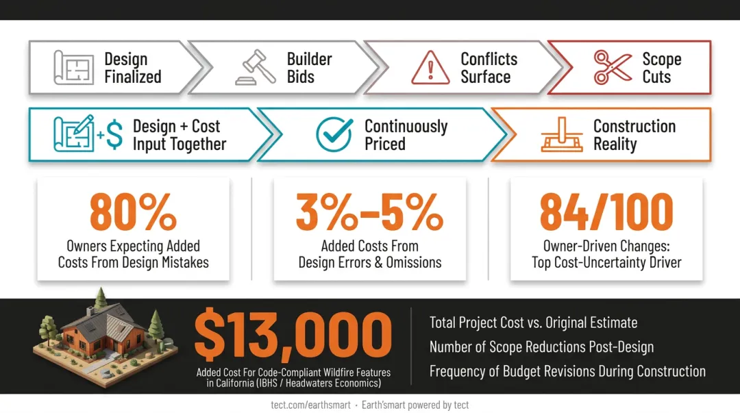 Design-build versus design-bid-build cost discovery timeline comparison infographic