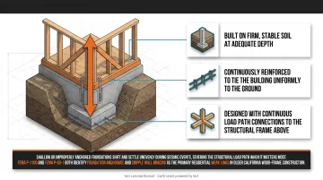 Seismic site hazards comparison liquefaction soil amplification versus bedrock performance infographic
