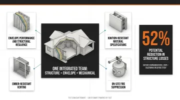 WUI wildfire home hardening integrated systems reducing structure loss by 52 percent