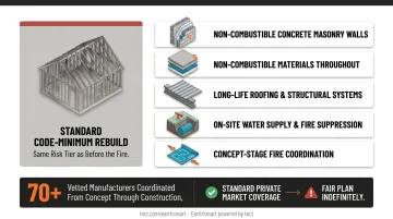 earth'smart powered by tect fire-resilient home construction with non-combustible exterior wall assemblies and fire-resistant materials