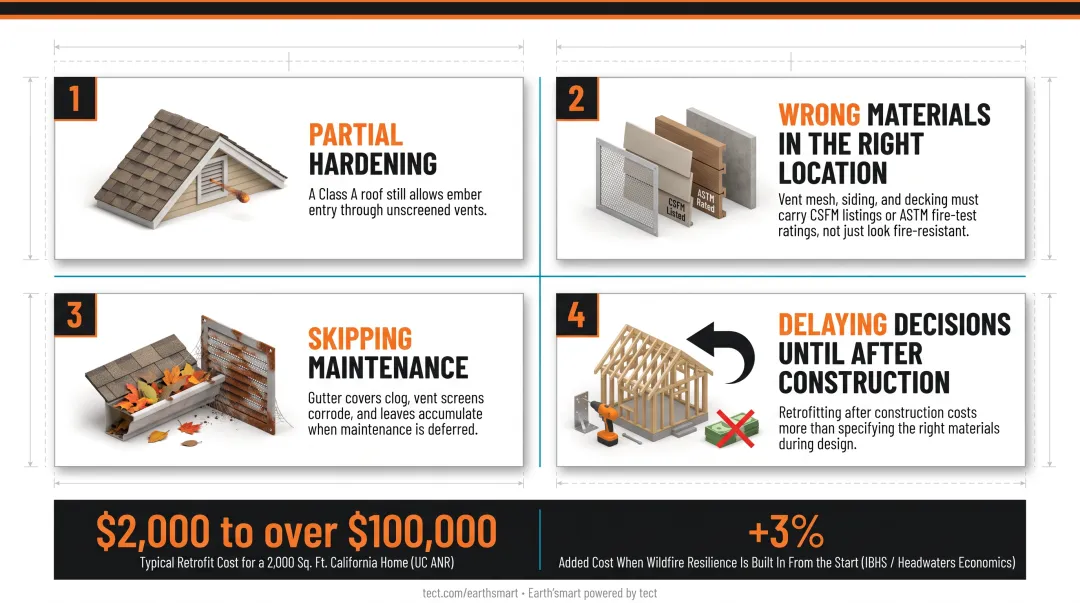 Four common wildfire home hardening mistakes homeowners make and how to avoid them