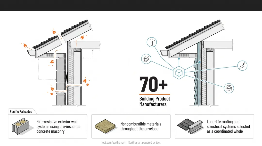 earth'smart powered by tect fire-resilient rebuild project using pre-insulated concrete masonry wall systems
