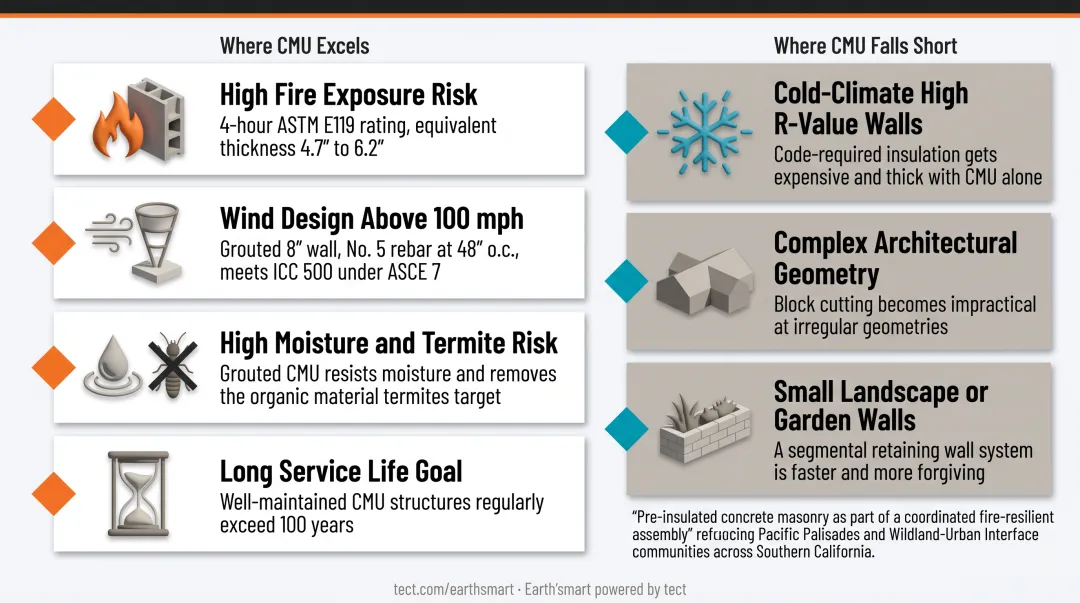 Four key use cases where CMU construction outperforms other building materials