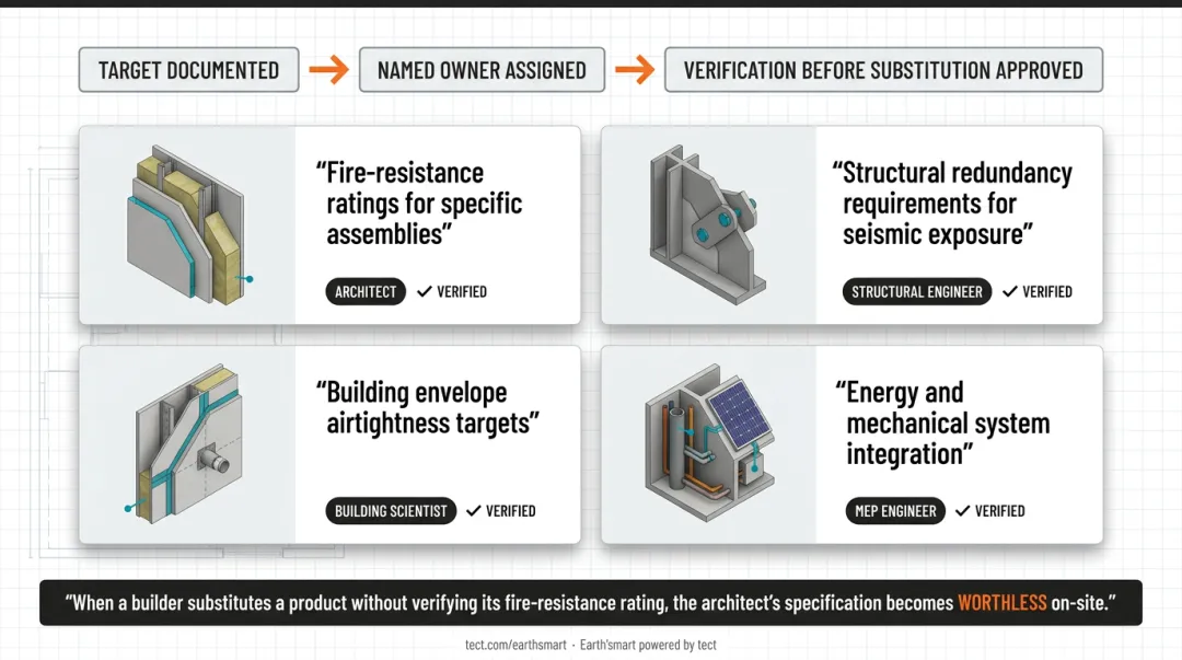 Four performance targets for fire-resilient custom home build alignment and verification checklist