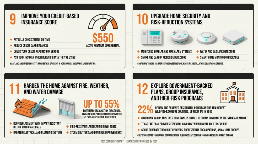 Home hardening measures and FORTIFIED designation discount savings by improvement type