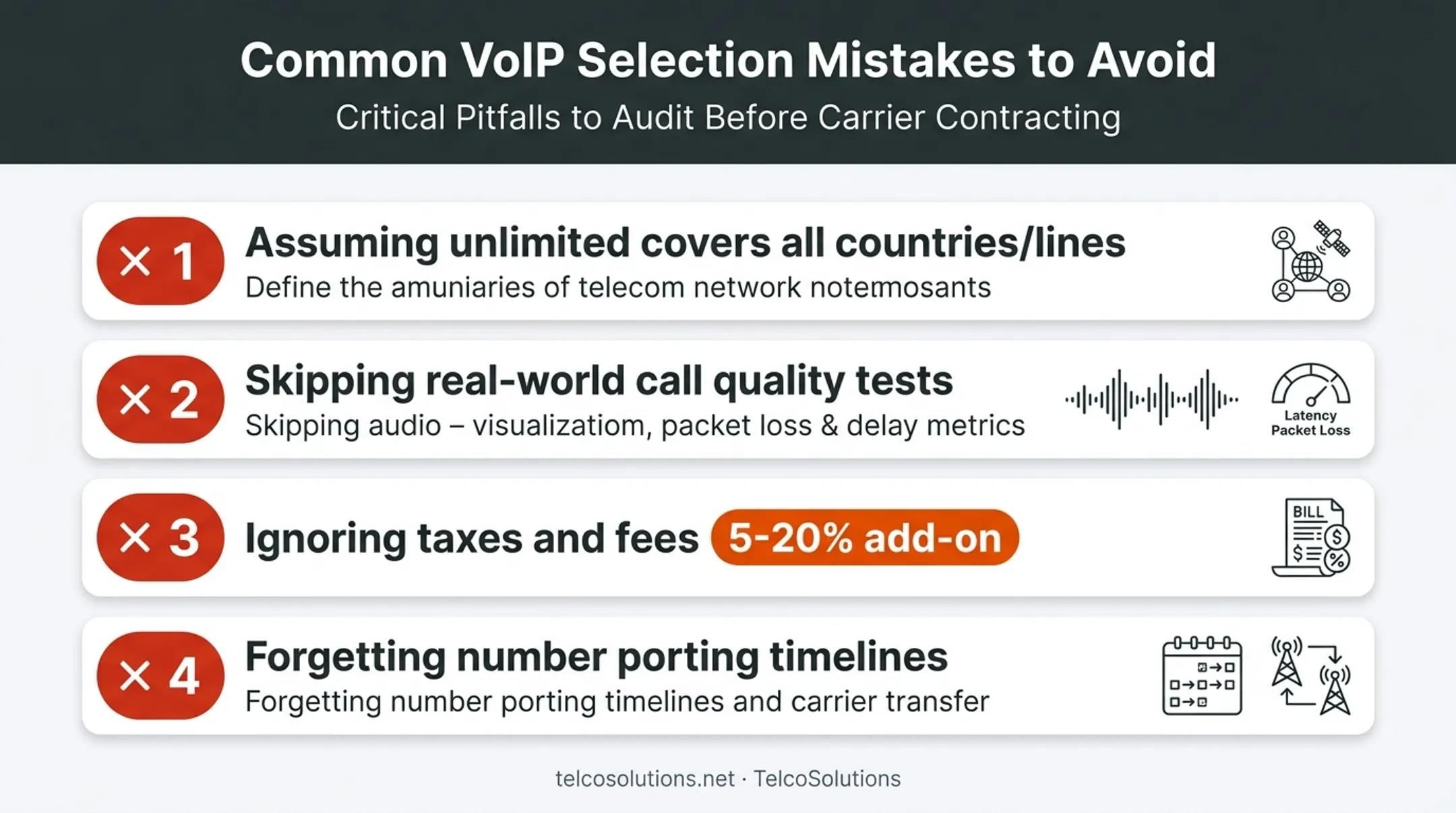 Common VoIP provider selection mistakes checklist for businesses