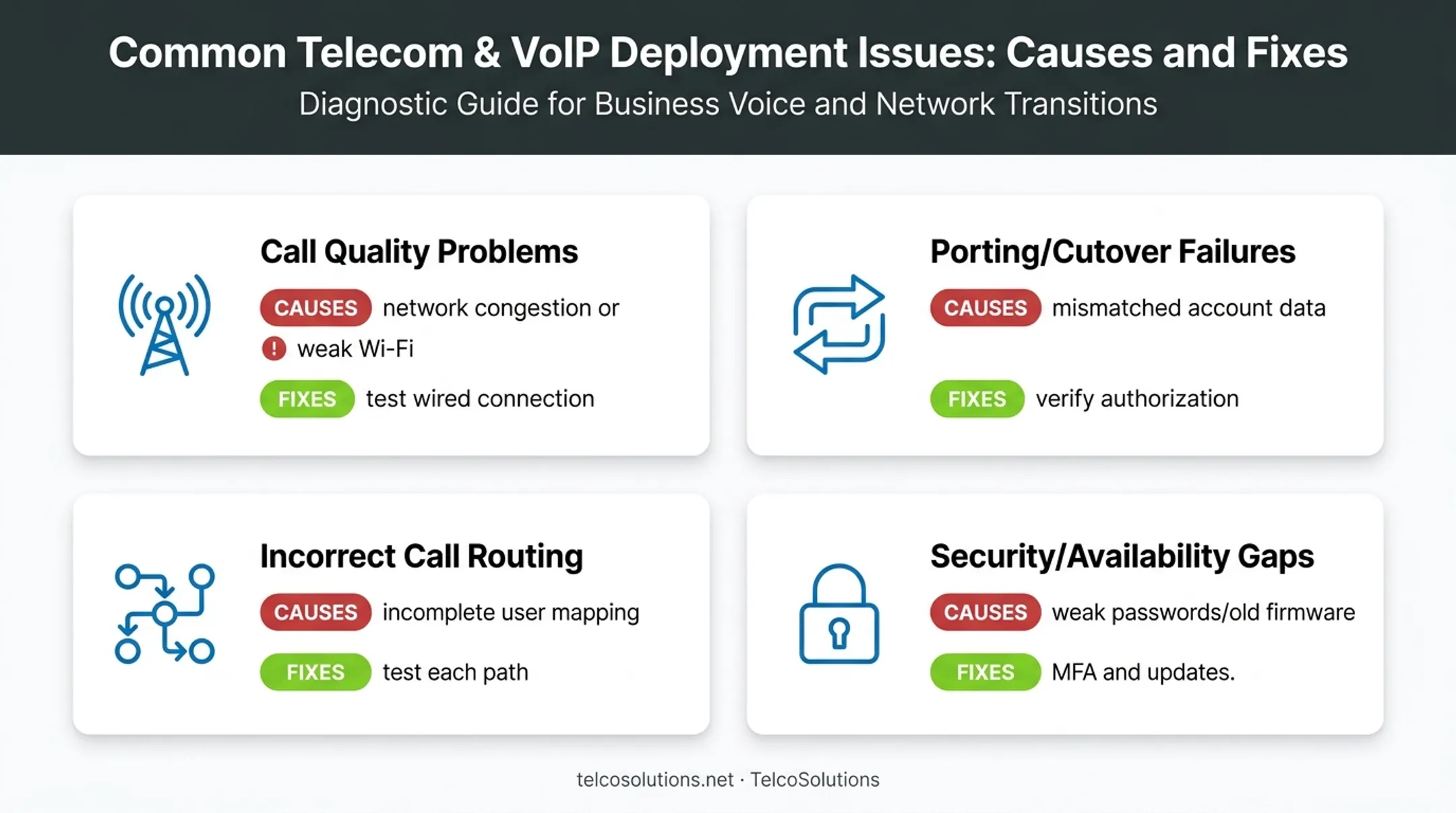 Four common business phone system installation problems and their fixes