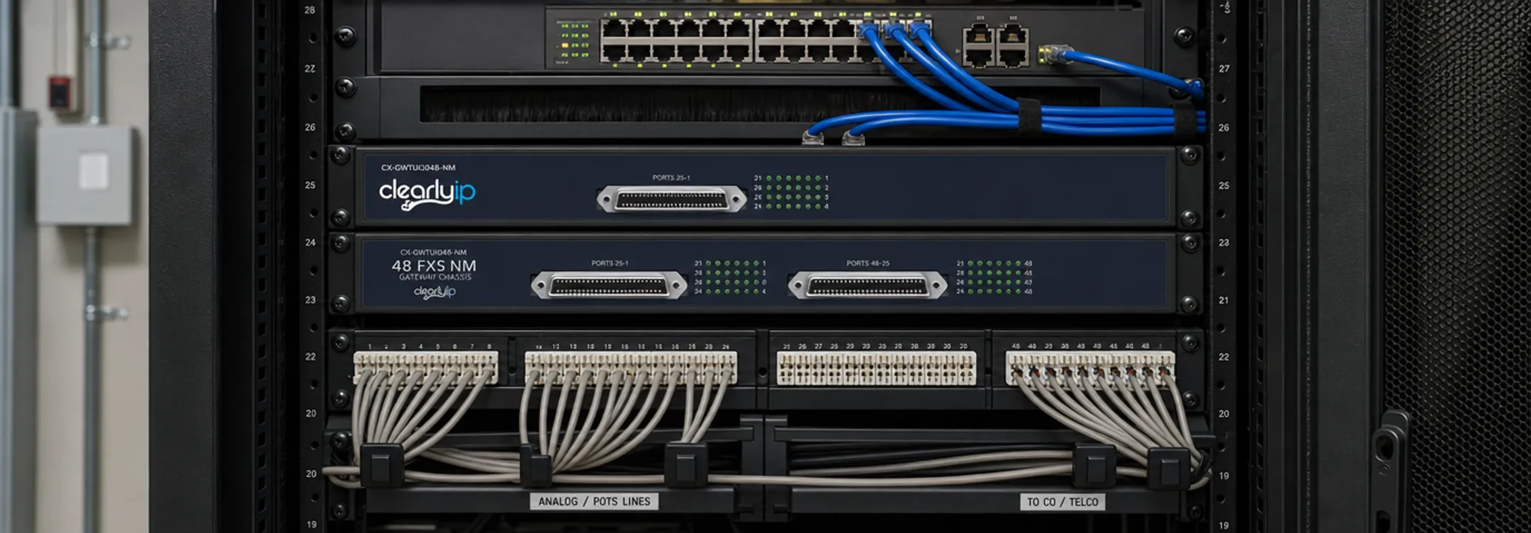 SIP trunking gateway connecting legacy PBX hardware to modern network