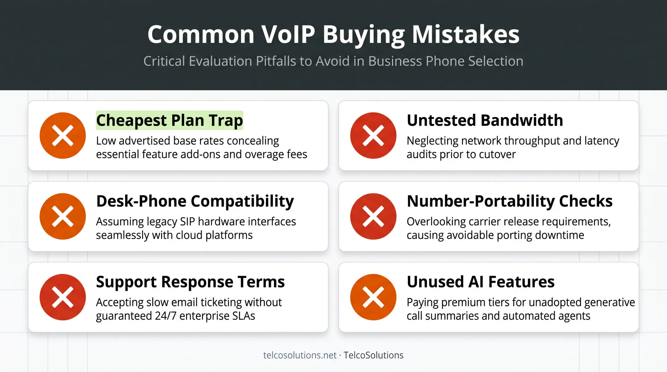 Common mistakes businesses make when choosing phone systems checklist