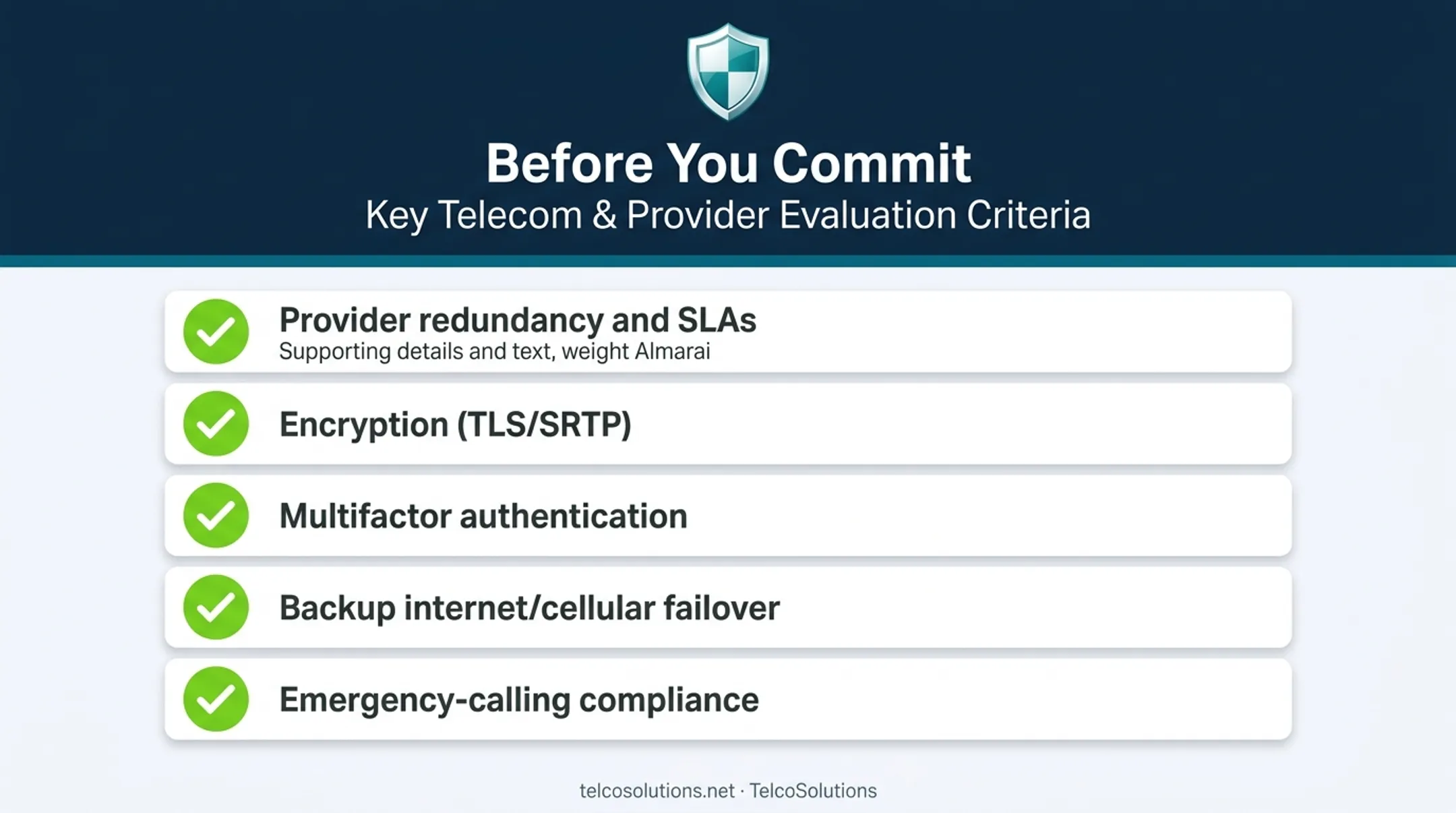 VoIP reliability and security checklist before committing to provider