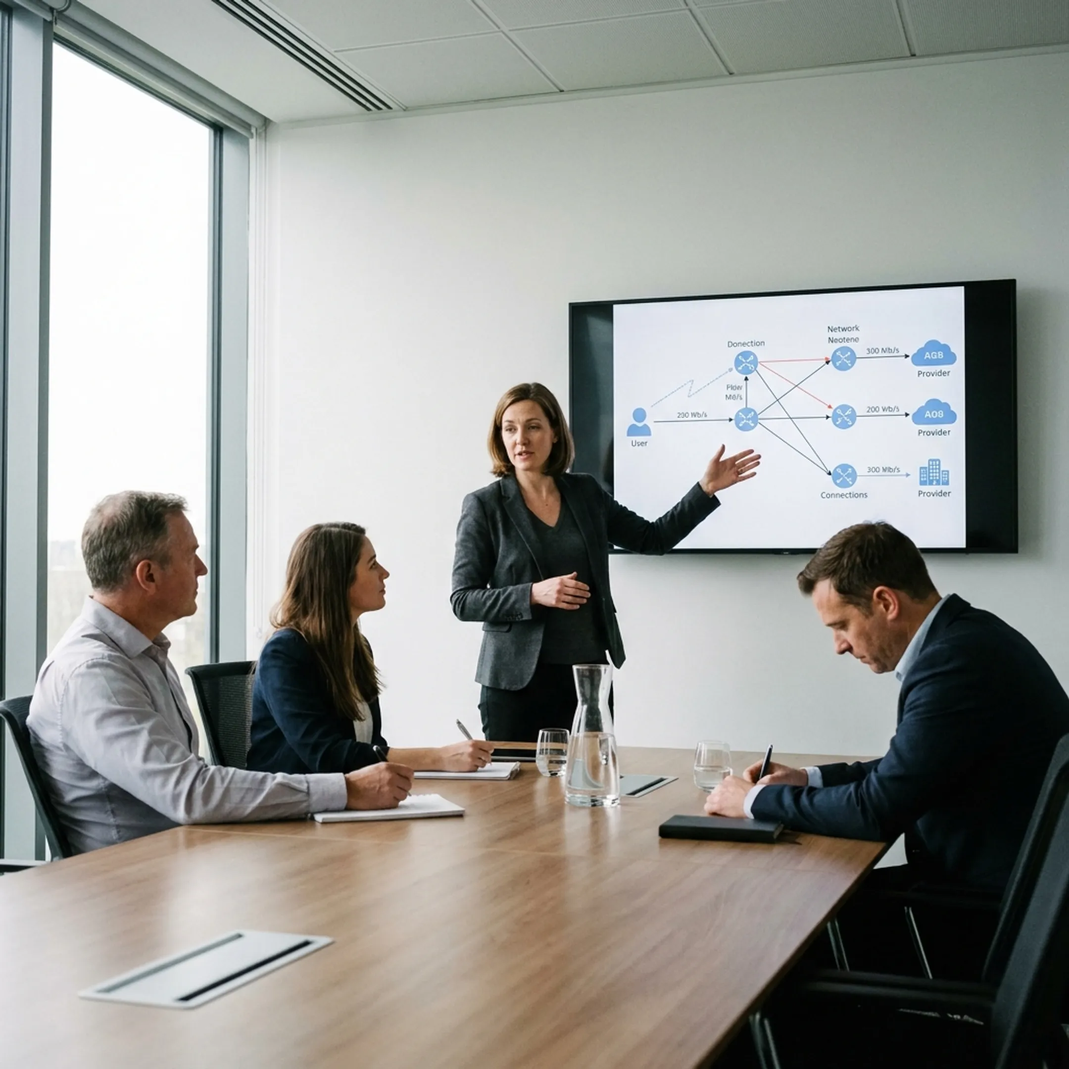 Consultant presenting a tailored network plan