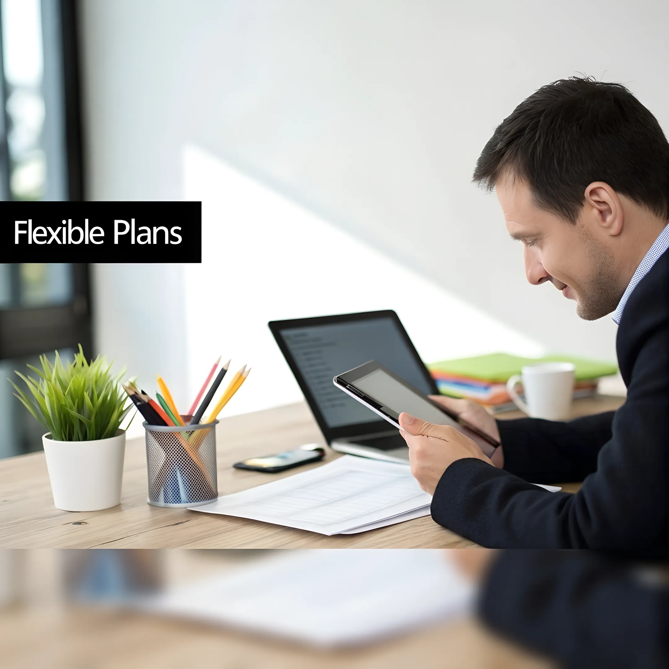 Consultant presenting a tailored business telecom plan
