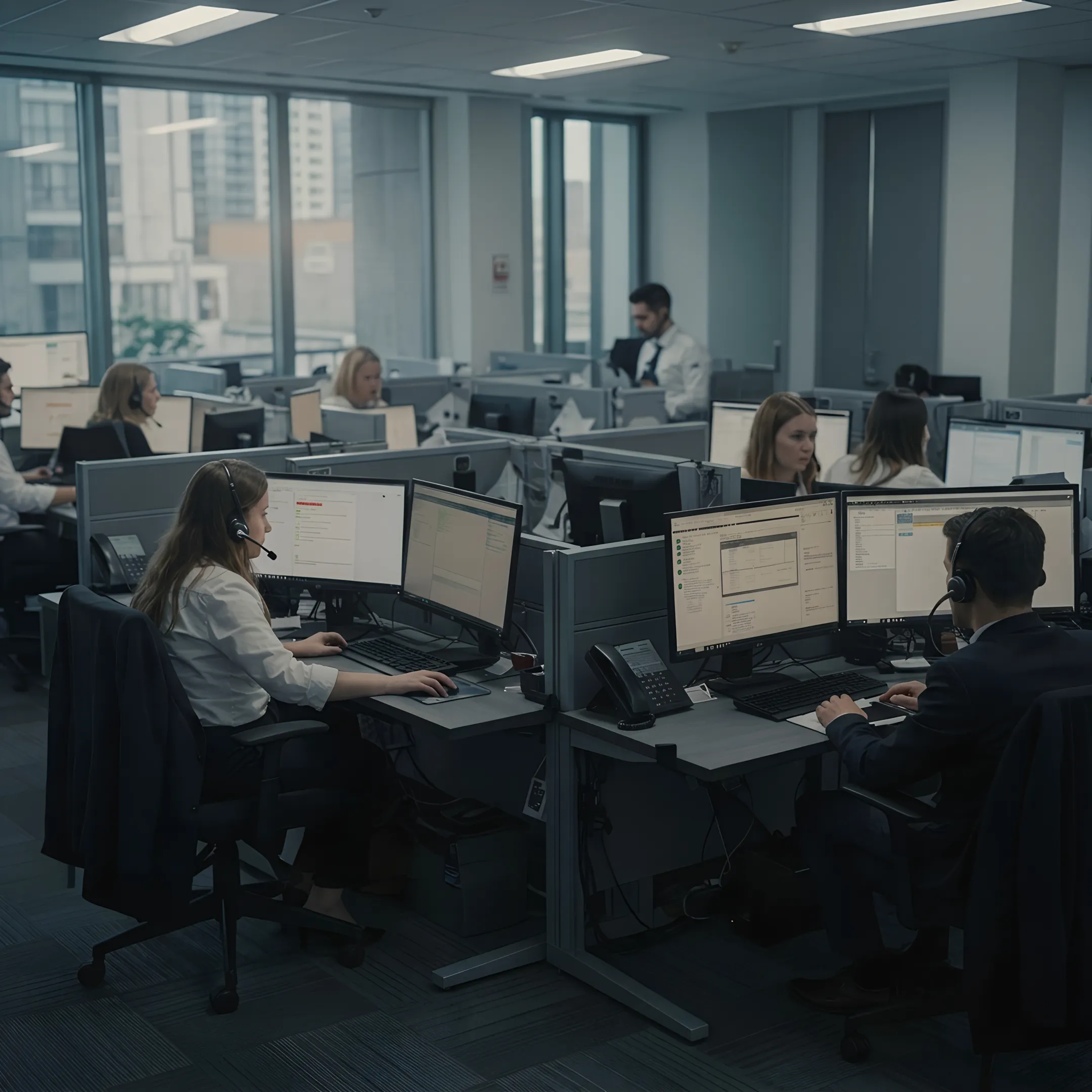 Business team using intelligent call answering