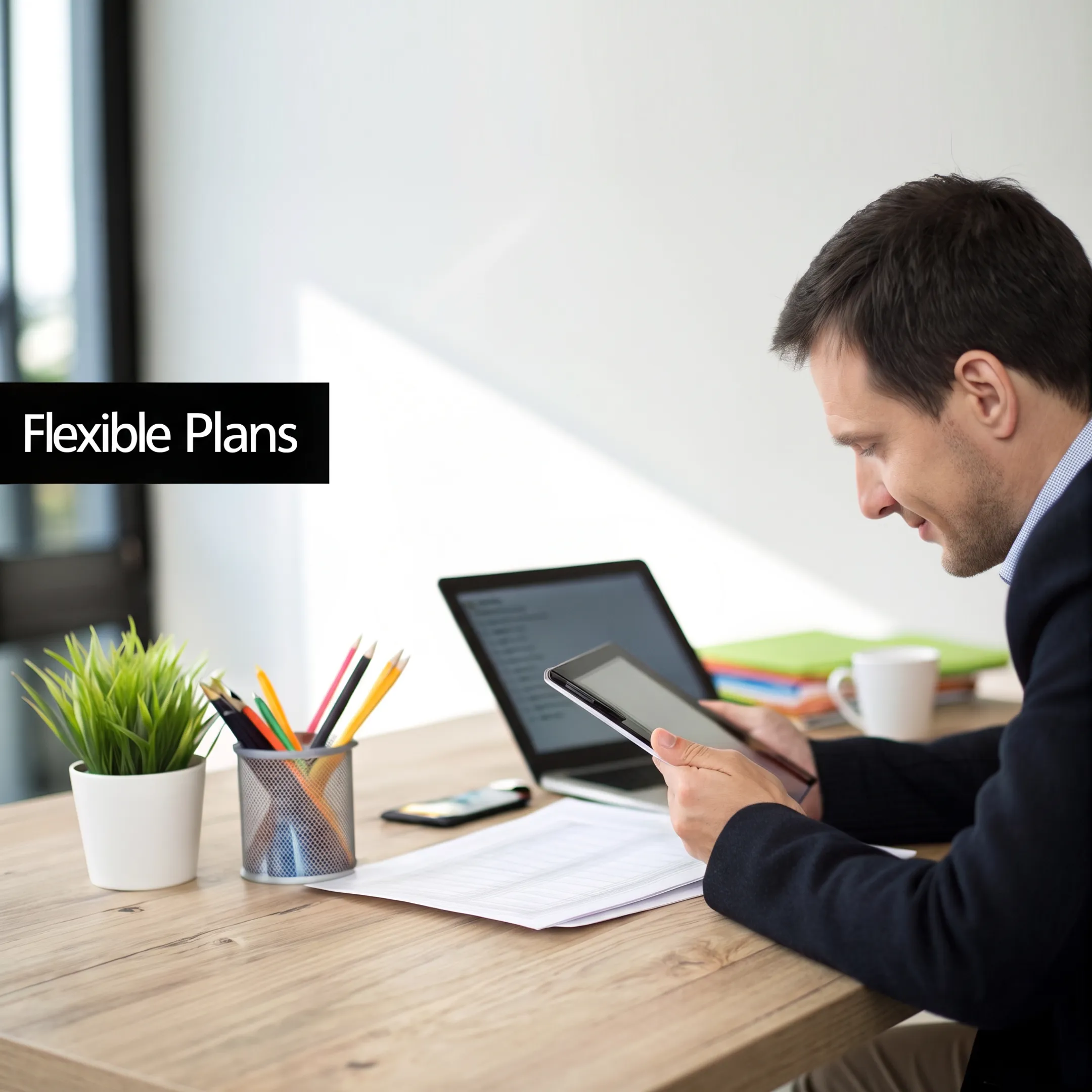 Consultant reviewing business internet options with a client