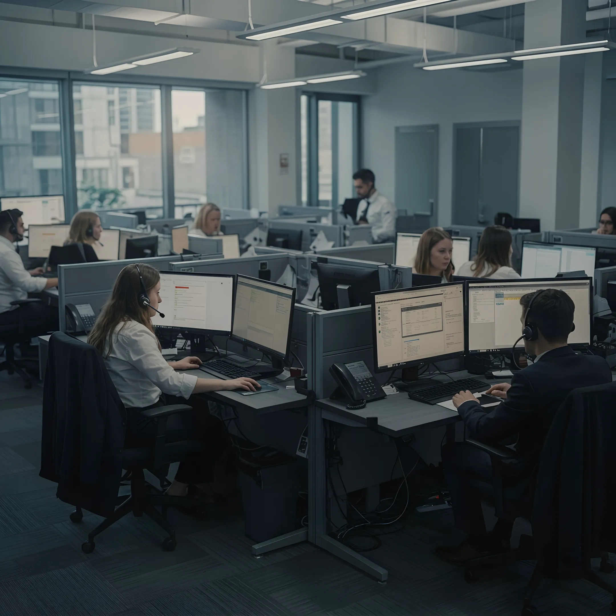 Hotel communications team managing incoming calls