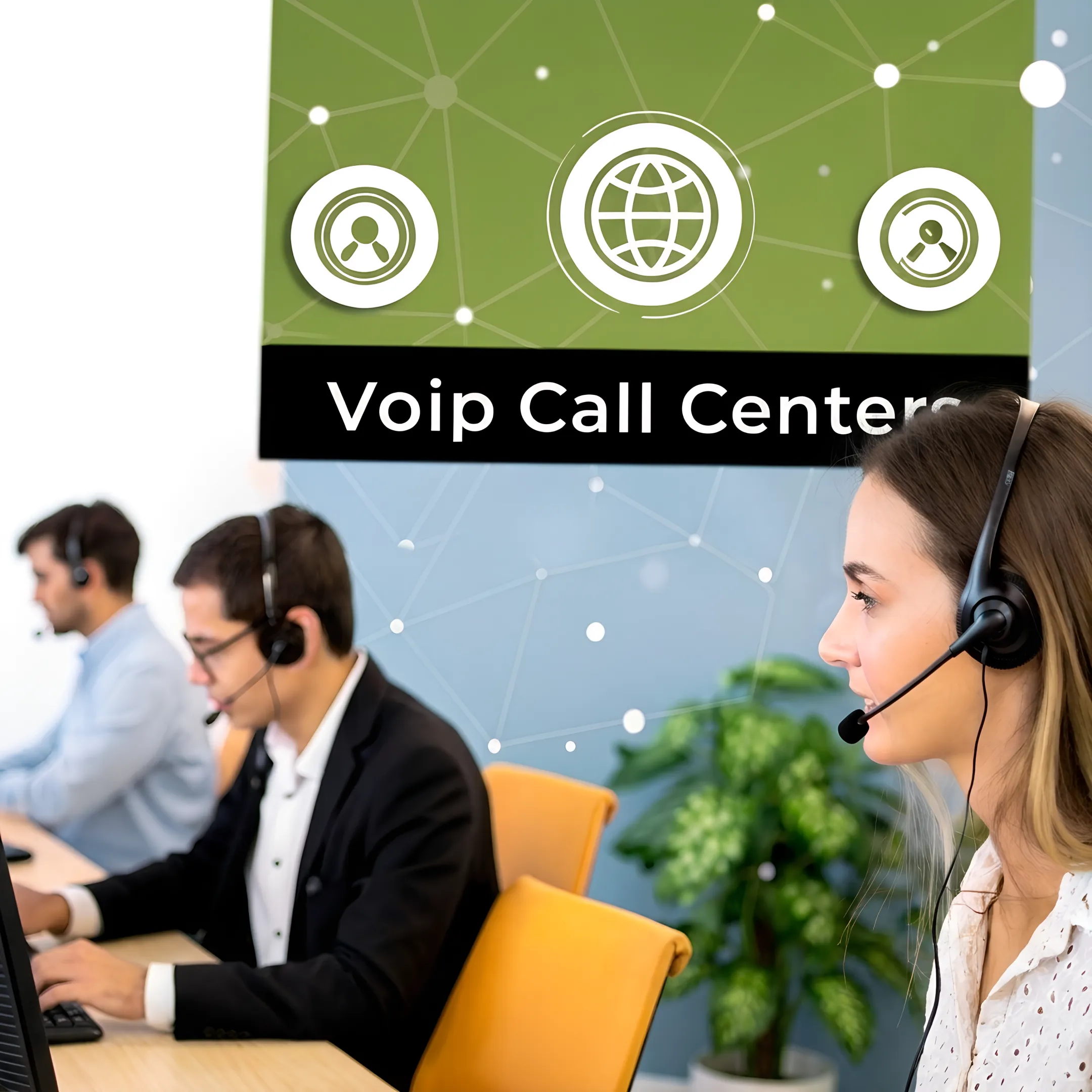 Healthcare receptionist using an organized phone system