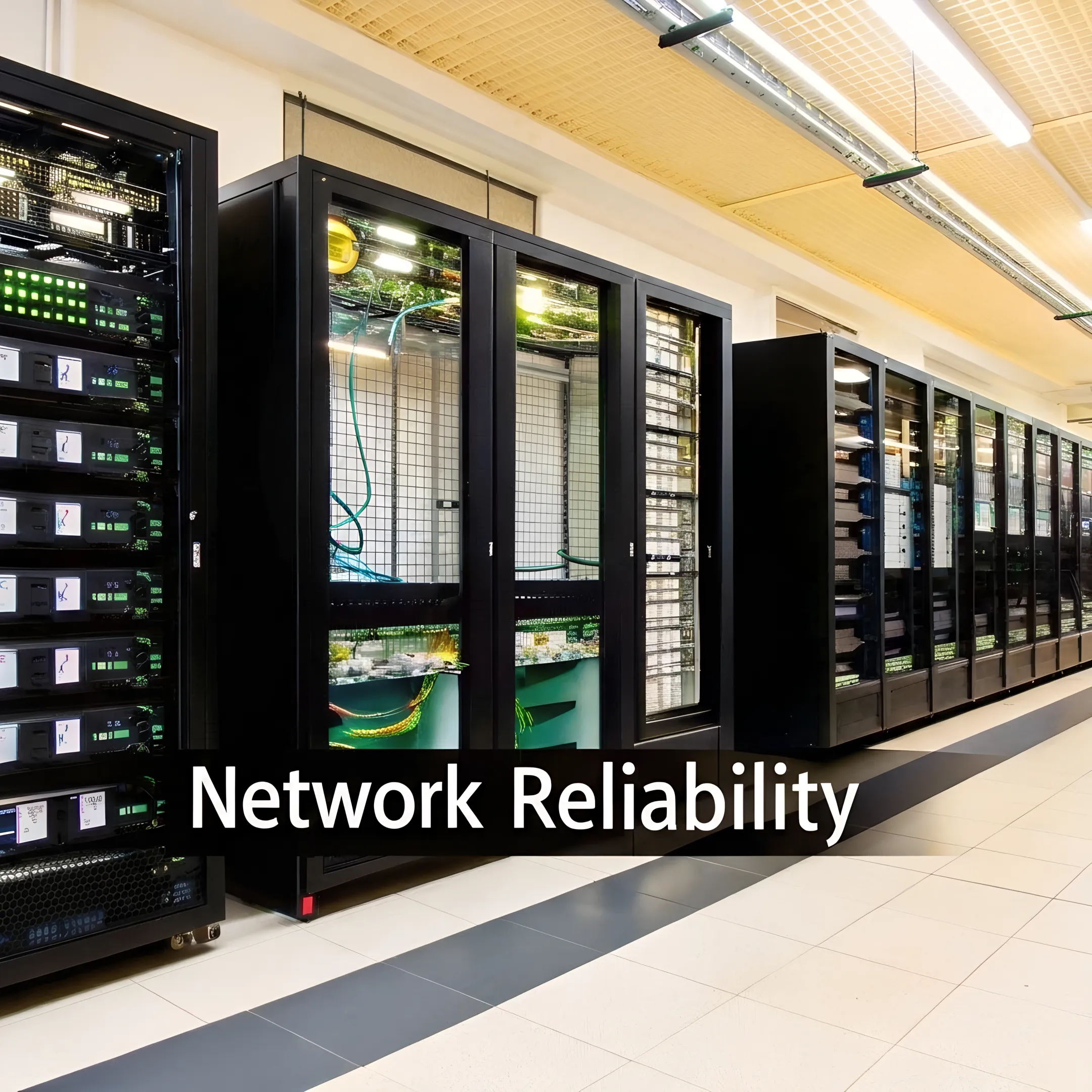 Technician monitoring secure colocation servers