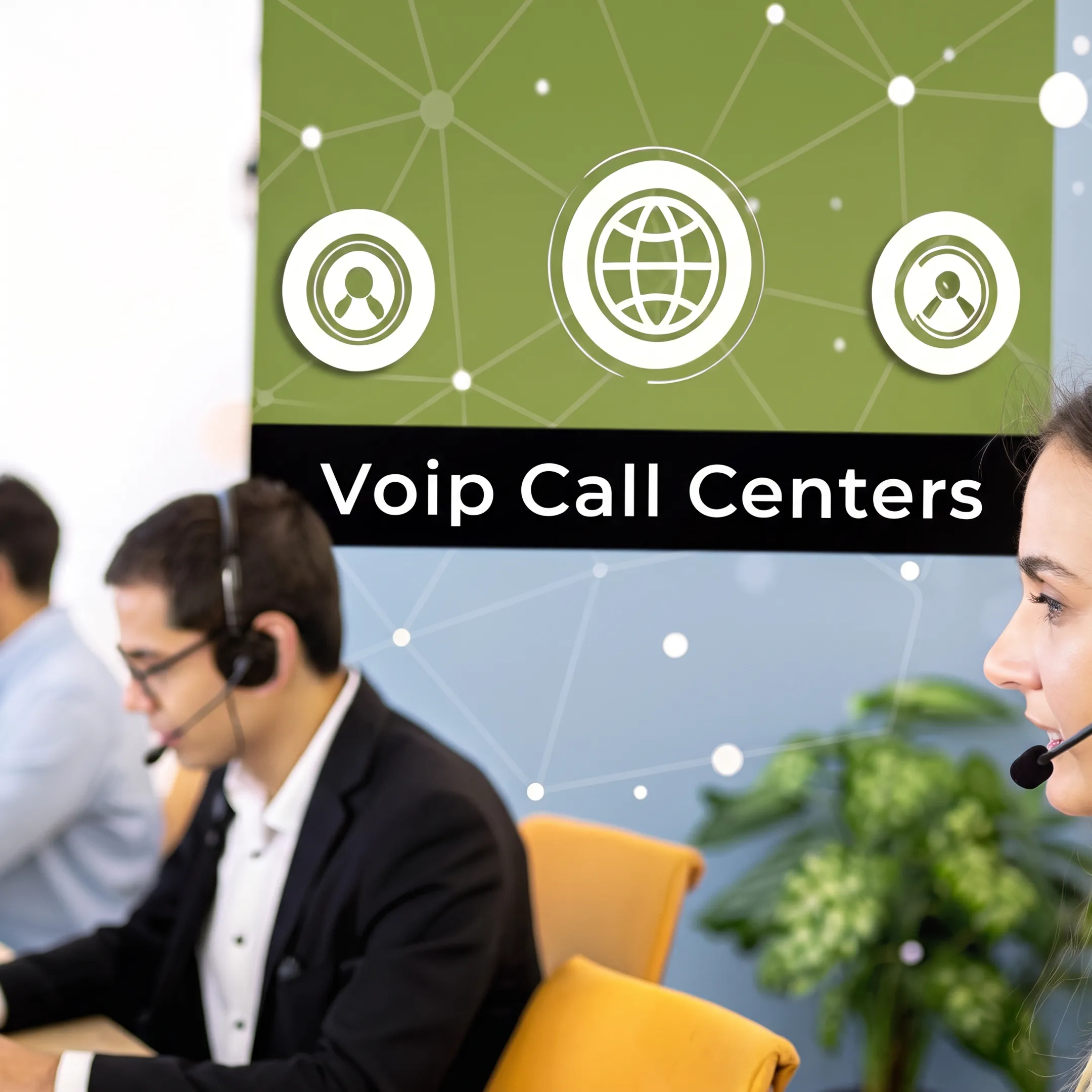 Team managing business calls through a unified VoIP communications system