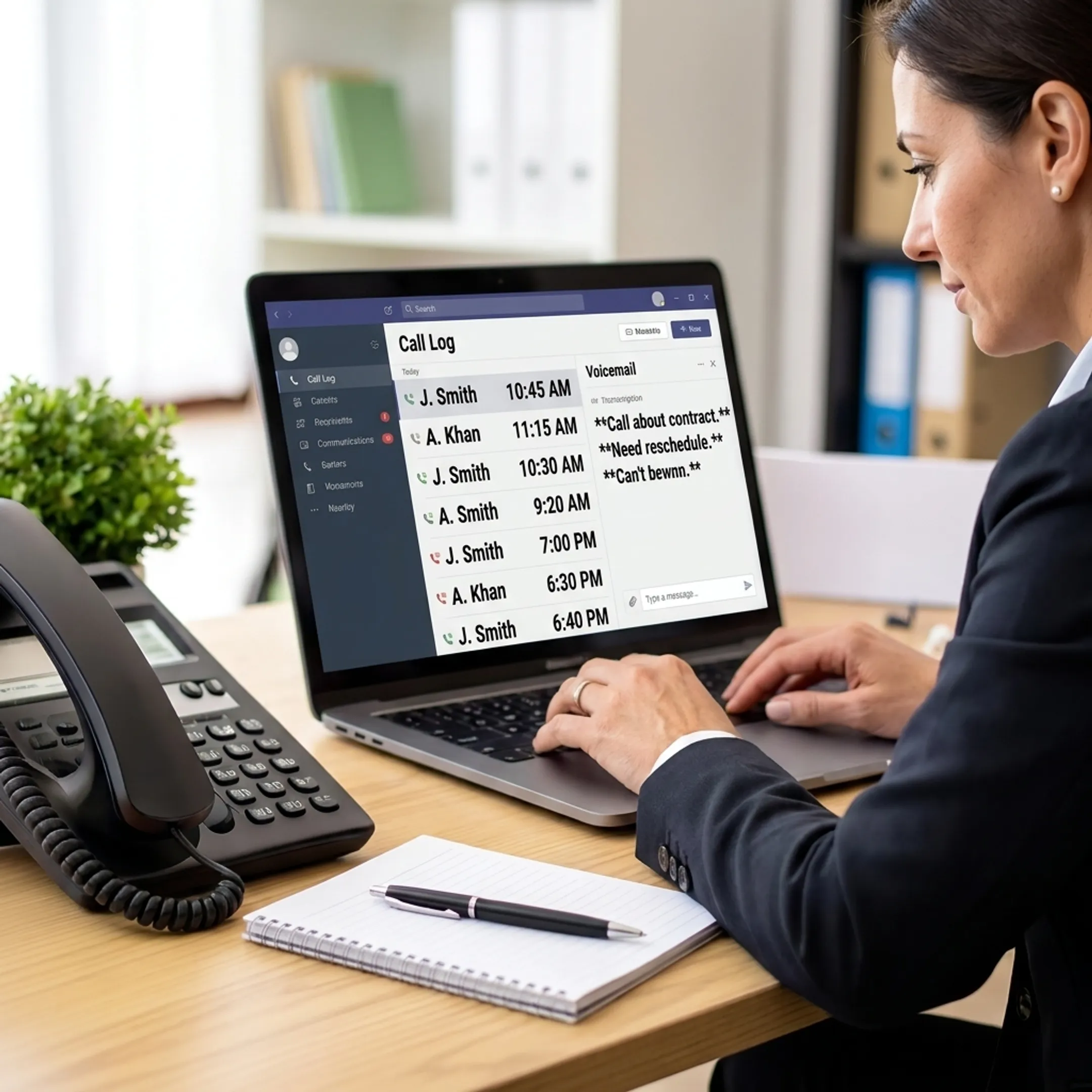 Business calls routed through an AI communication platform