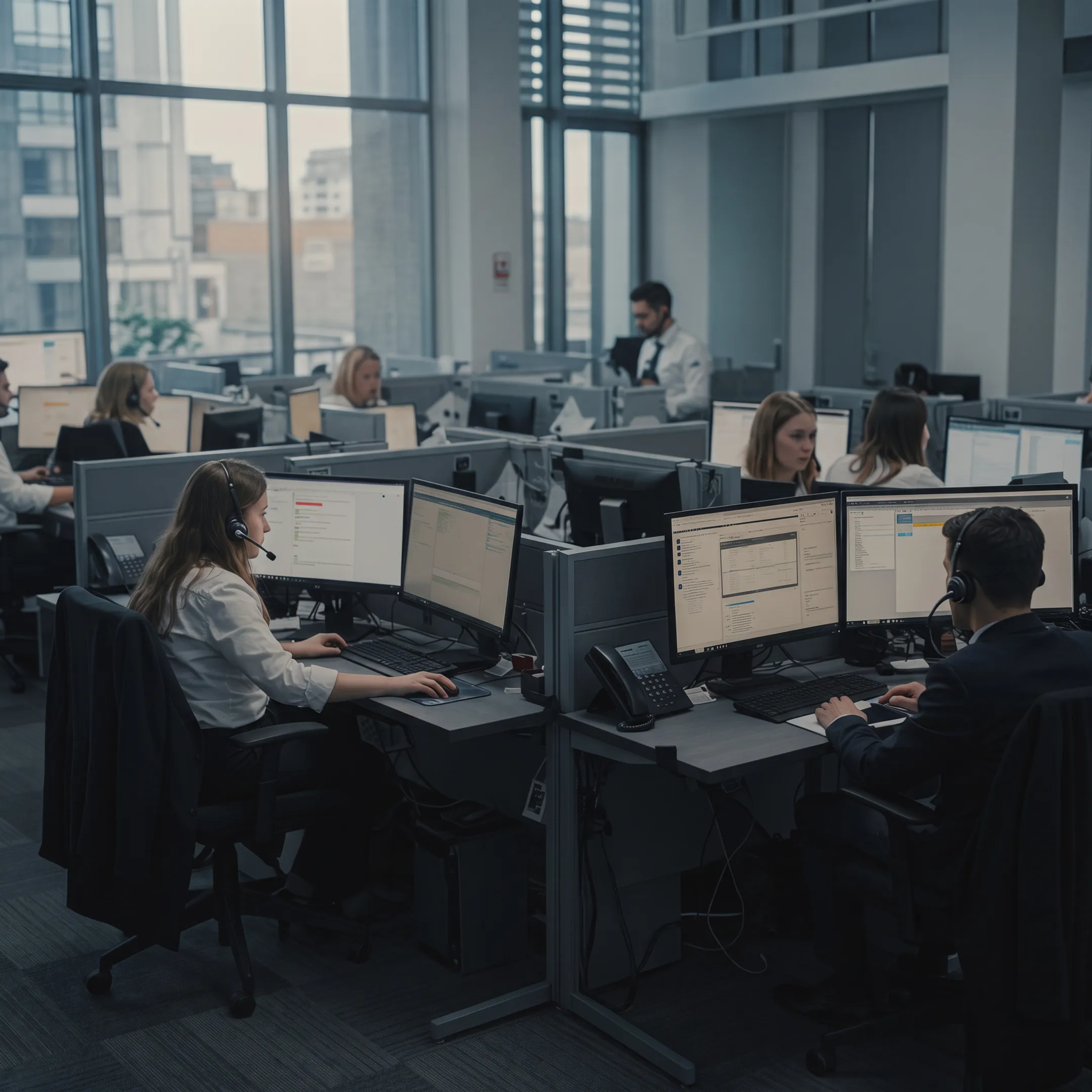 Dental receptionist managing patient calls