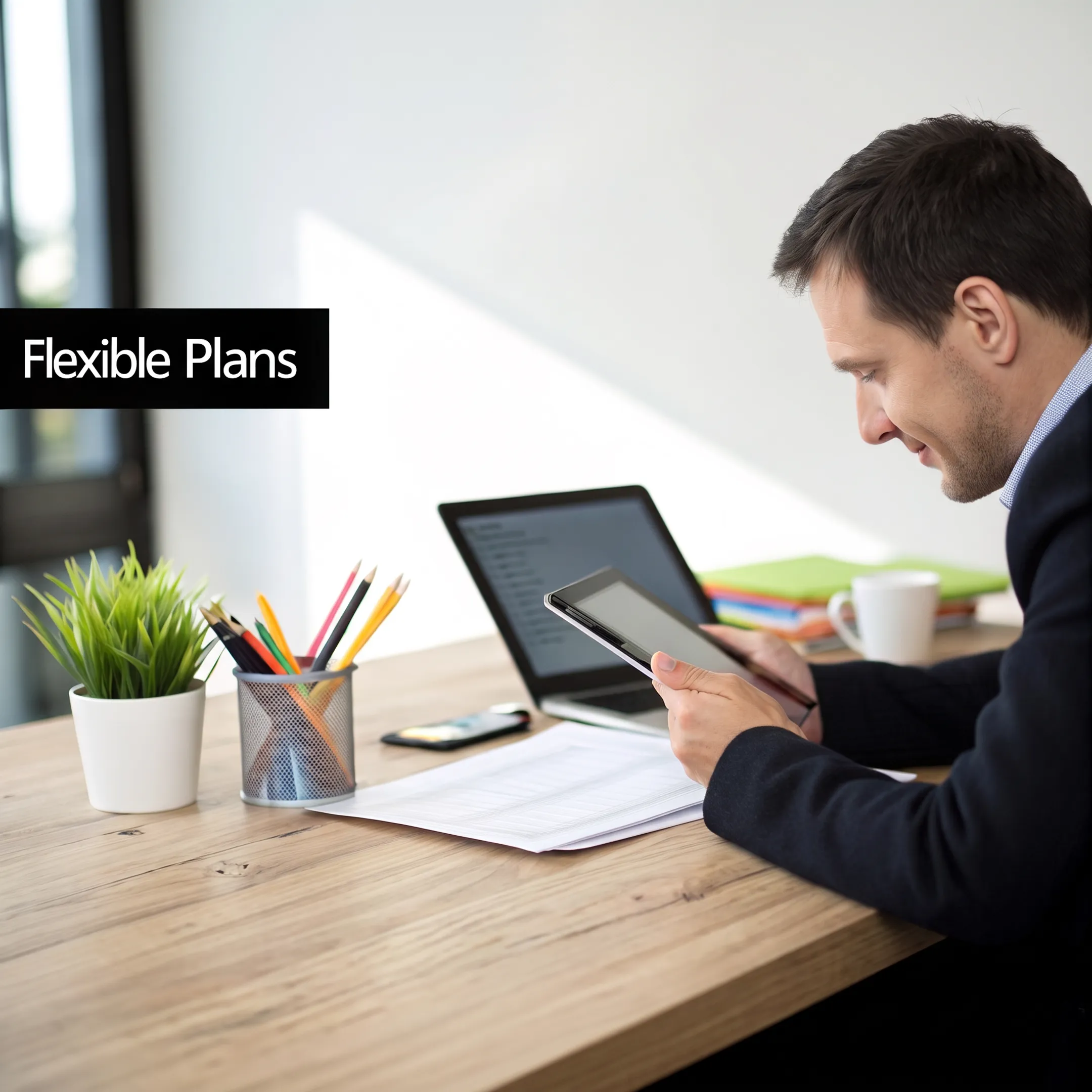 Consultant reviewing small business network requirements