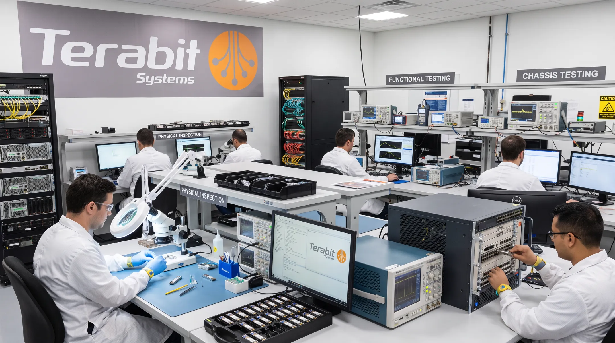 Terabit Systems five-step quality assurance testing process for refurbished transceivers