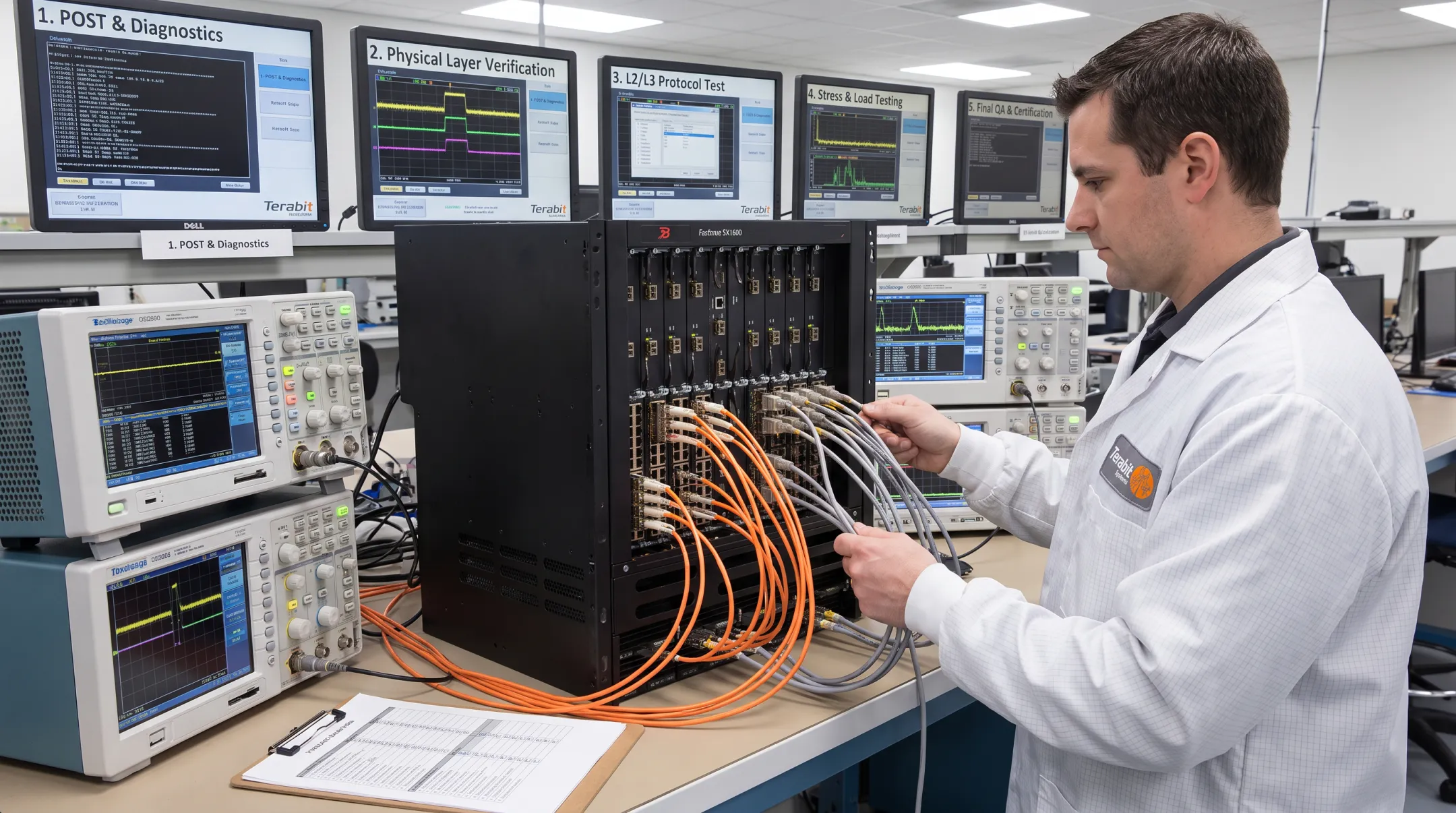 Terabit Systems five-step quality assurance testing process for refurbished switches